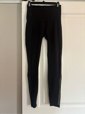 Lululemon Black High-Waist Mesh Paneled Leggings